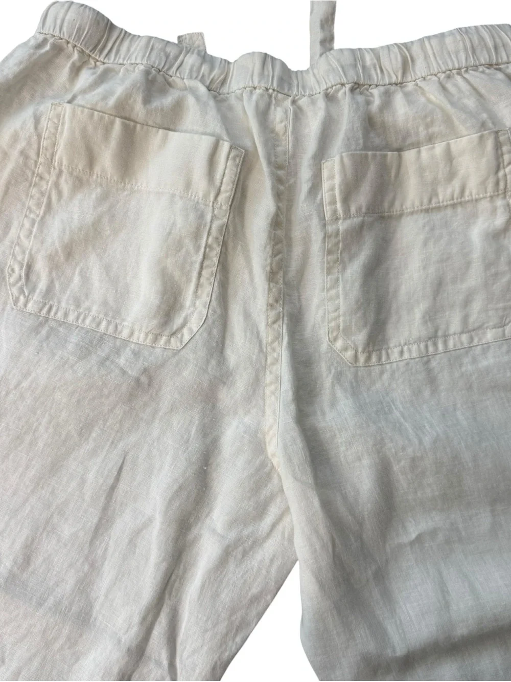 Everlane The Linen Pull-On Barrel Pant in the color Bone Size XL
